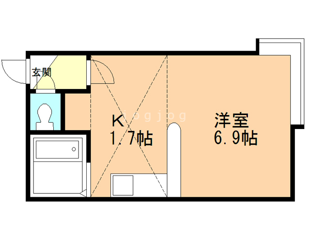 札幌市白石区栄通のアパートの間取り