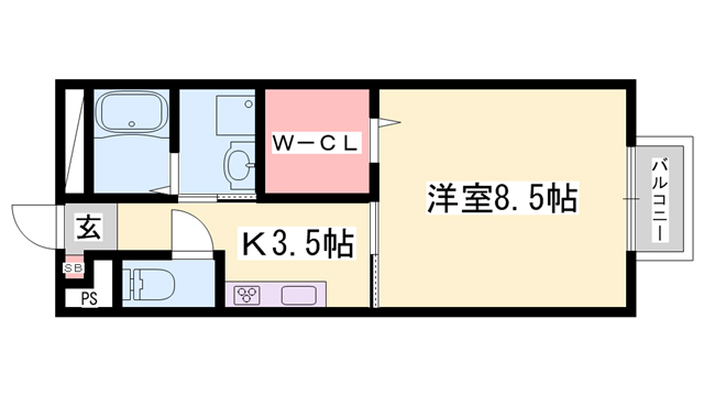 フレッツァ広畑の間取り