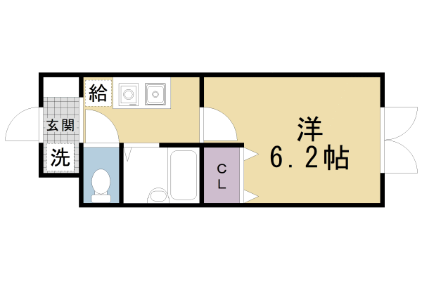 【京都市左京区一乗寺梅ノ木町のマンションの間取り】