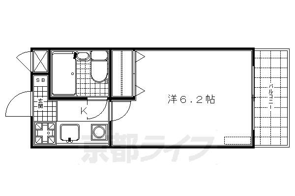 京都市東山区本町１７丁目のマンションの間取り