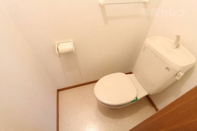 トイレ　上に棚がついています