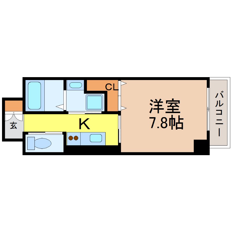 ＪＲ東海道本線 金山駅 徒歩7分 7階建 築9年の間取り写真
