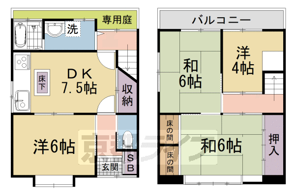 浄土寺上馬場町貸家の間取り写真