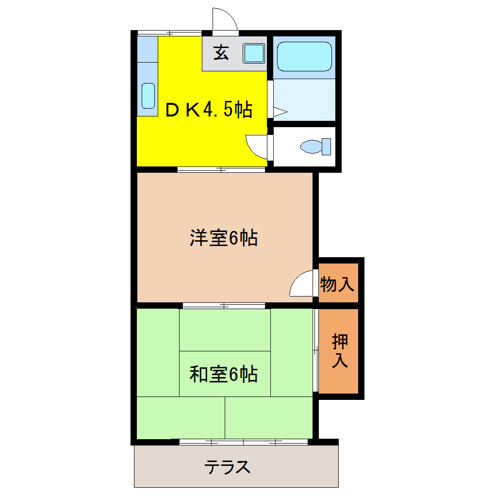 さくら市氏家のアパートの間取り