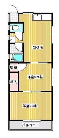 呉市宮原のアパートの間取り