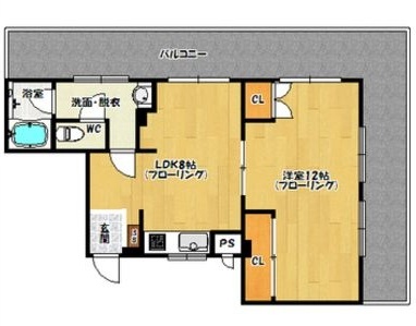 福岡市中央区西中洲のマンションの間取り