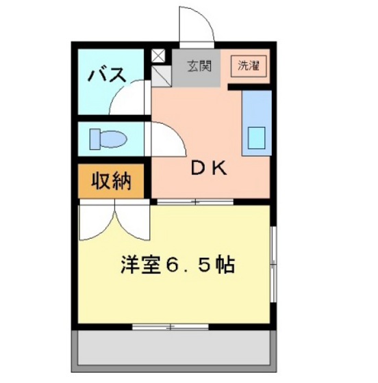 岡山市北区清輝本町のアパートの間取り