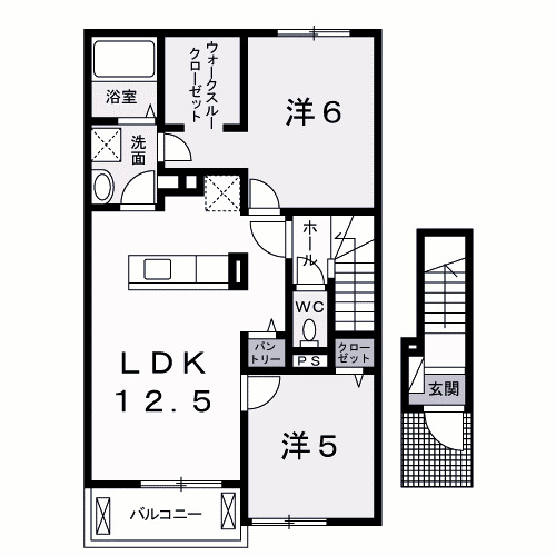 高崎市吉井町吉井のアパートの間取り