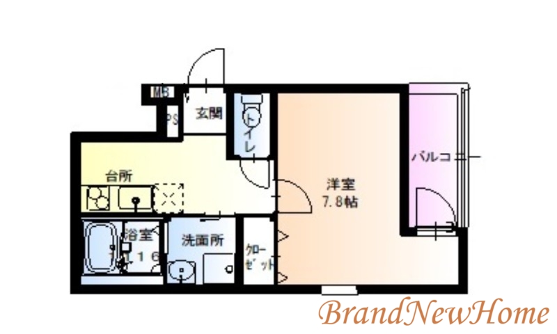 大阪市住吉区遠里小野のアパートの間取り