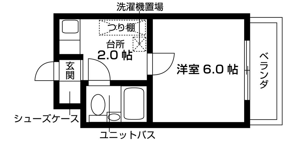 京都市左京区北白川下池田町のマンションの間取り