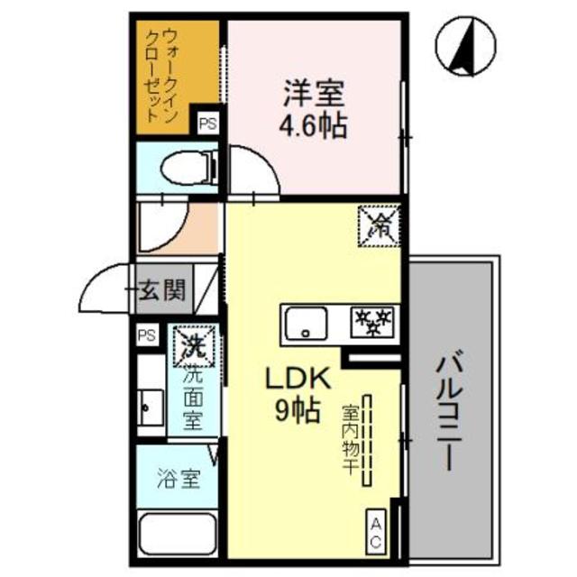 京都市北区上賀茂朝露ケ原町のアパートの間取り