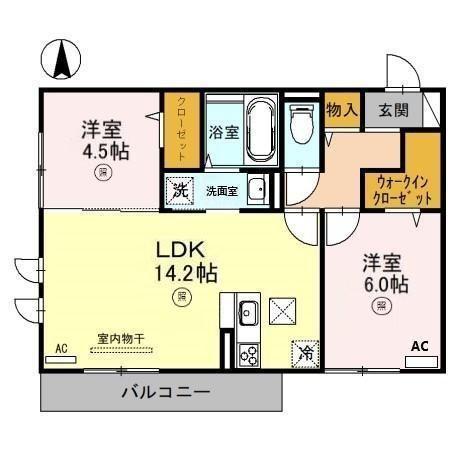 D-ROOM天神　A棟の間取り