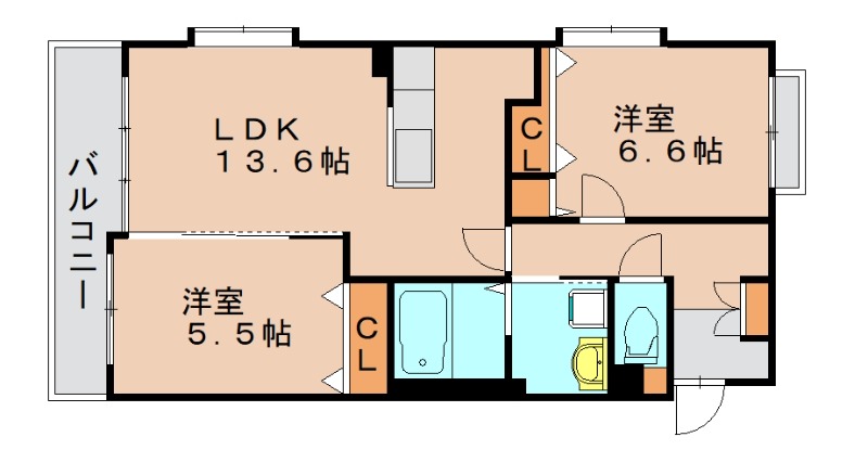 福岡市東区筥松のマンションの間取り