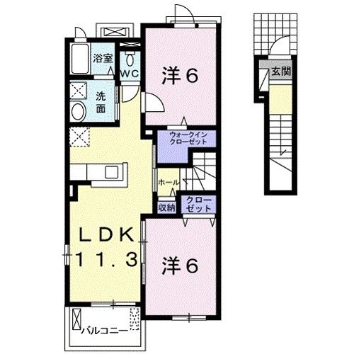 神埼市神埼町鶴のアパートの間取り