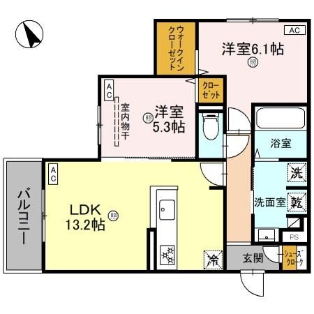 堺市北区黒土町のアパートの間取り