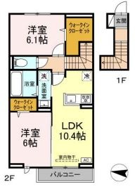 総社市井尻野のアパートの間取り