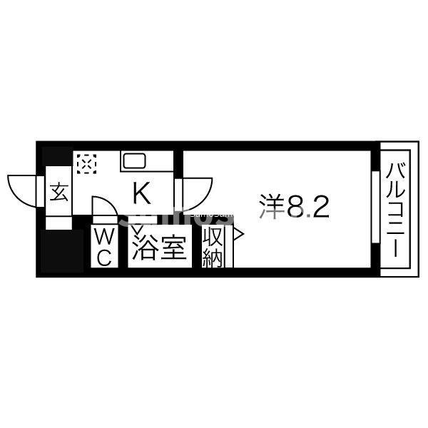 大阪市浪速区木津川のマンションの間取り