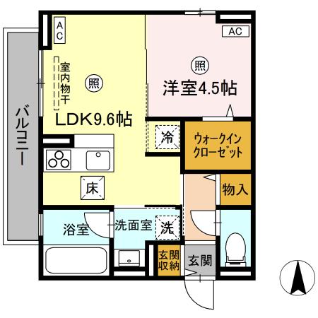 米子市観音寺新町のアパートの間取り