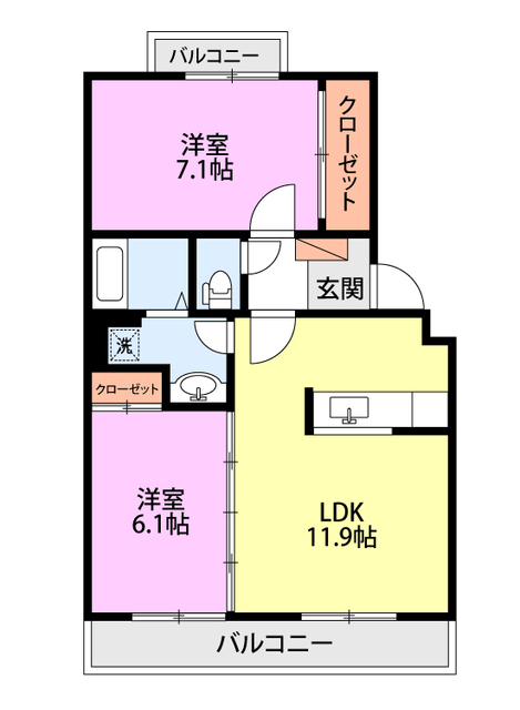 パレフレール城北の間取り