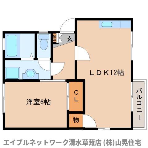 静岡市駿河区栗原のアパートの間取り