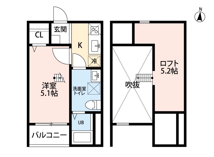 名古屋市北区長喜町のアパートの間取り