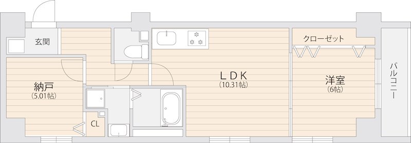 京都市中京区鍵屋町のマンションの間取り