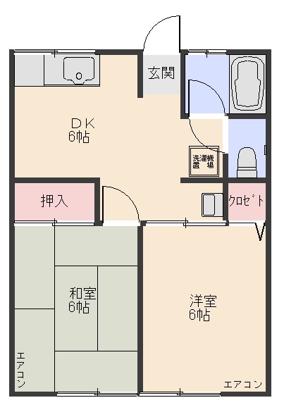 館山市下真倉のアパートの間取り