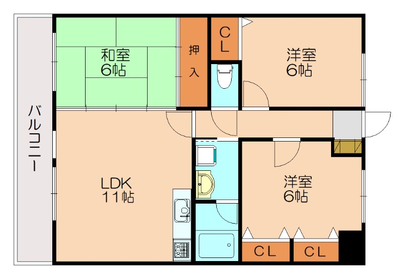 糟屋郡粕屋町長者原東のマンションの間取り