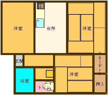 呉市広白岳のアパートの間取り