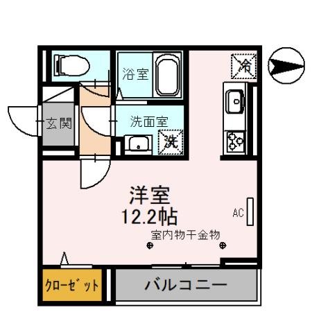 越谷市南越谷のアパートの間取り