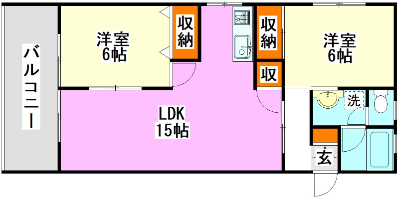 飯塚市新飯塚のマンションの間取り