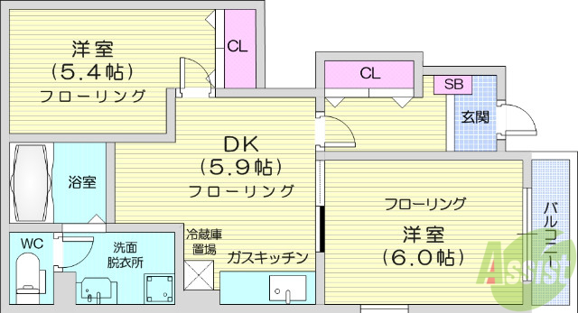 マーベラス　Ｄ棟の間取り