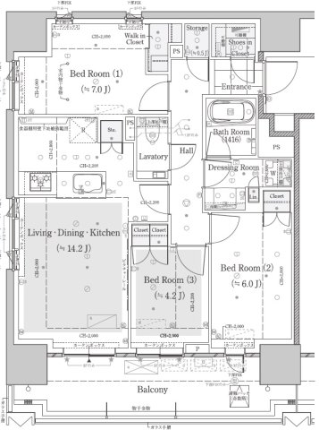 足立区千住のマンションの間取り