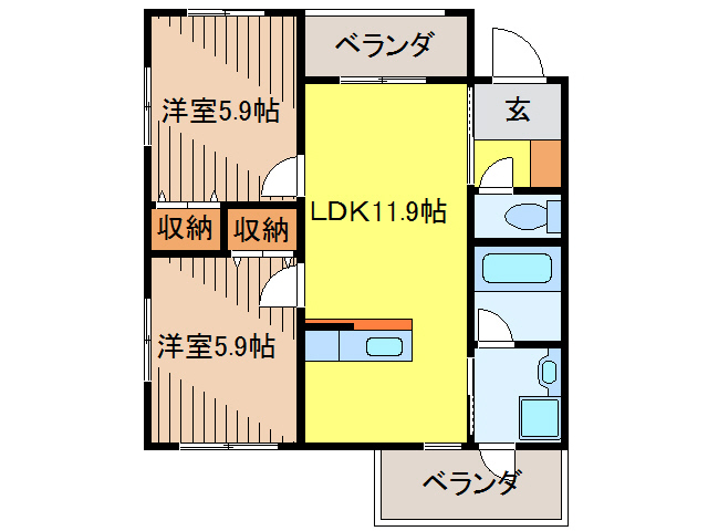 那覇市字田原のマンションの間取り