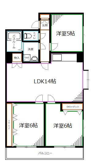 練馬区中村南のマンションの間取り