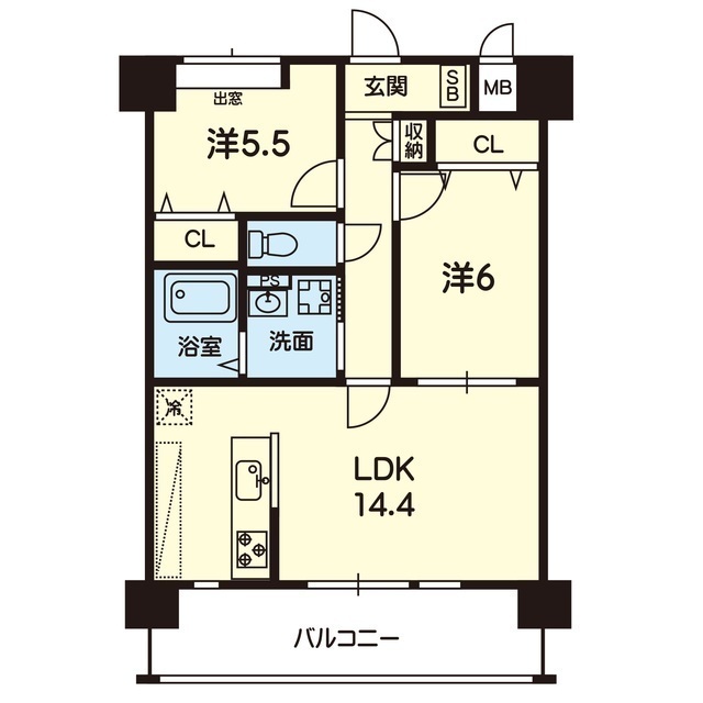 【（仮）原水新築マンションの間取り】