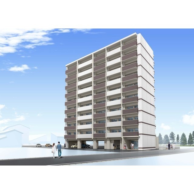 【（仮）原水新築マンションの建物外観】