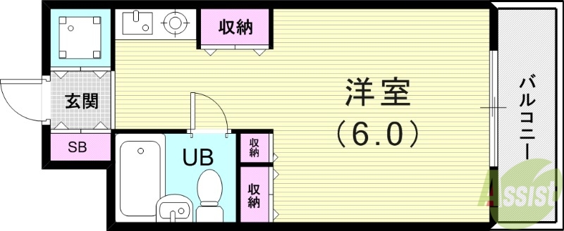 尼崎市水堂町のマンションの間取り