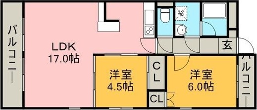 名古屋市東区東大曽根町のマンションの間取り