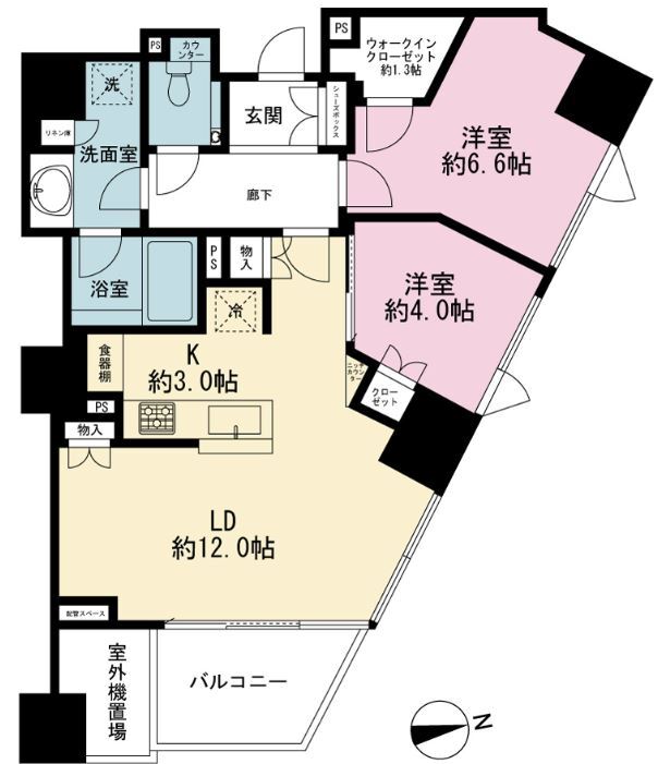 港区西麻布のマンションの間取り