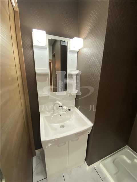 洗面設備　スペースが確保できる洗面所です