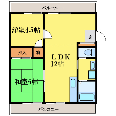 徳島市津田西町のマンションの間取り