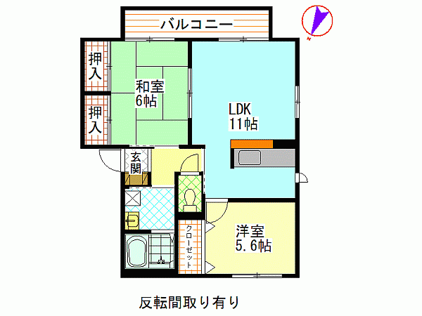 【広島市安佐南区伴中央のアパートの間取り】