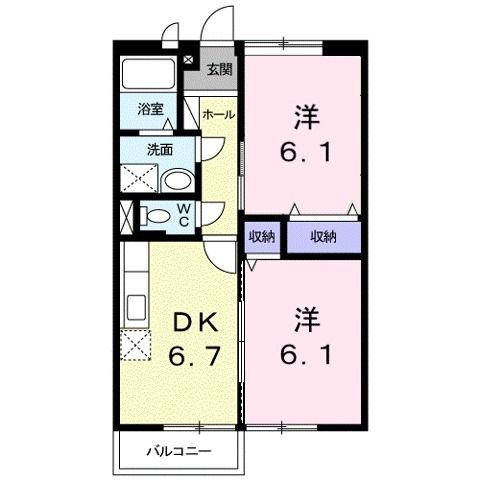 メゾングリ－ンヒルIの間取り