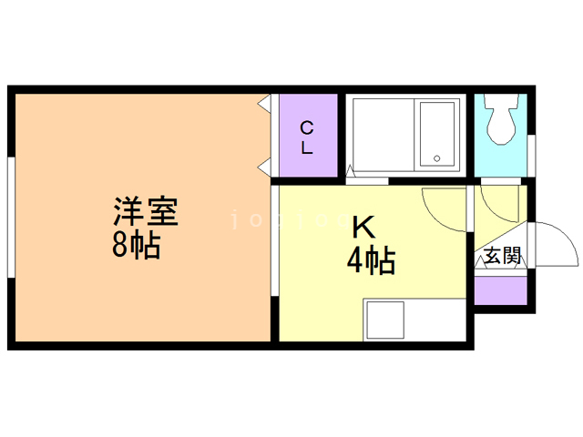 函館市北浜町のアパートの間取り