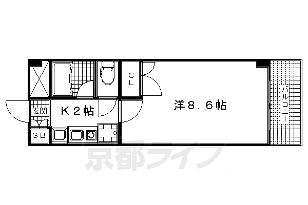 京都市東山区常盤町のマンションの間取り