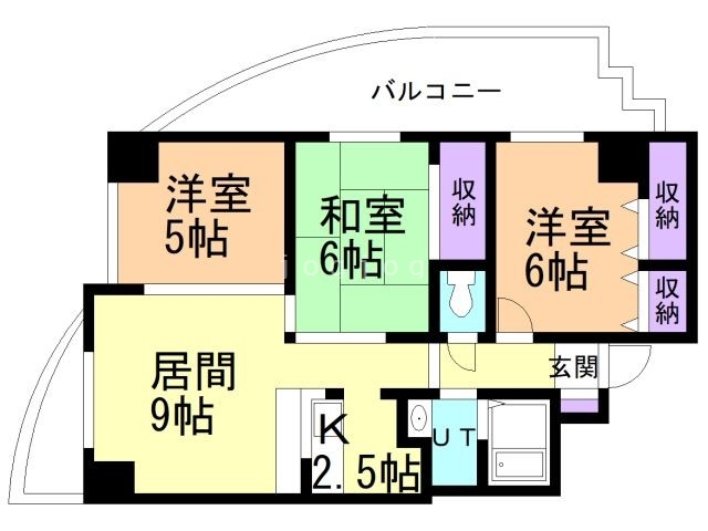 旭川市六条通のマンションの間取り