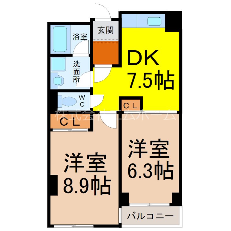 名古屋市昭和区前山町のマンションの間取り