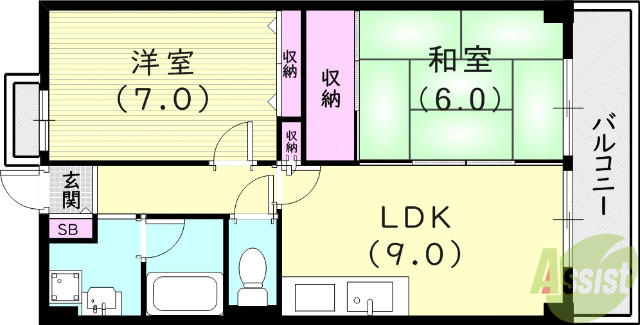 ローレルIZUMIの間取り