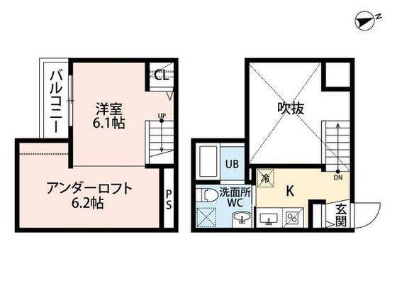 熊本市西区島崎のアパートの間取り